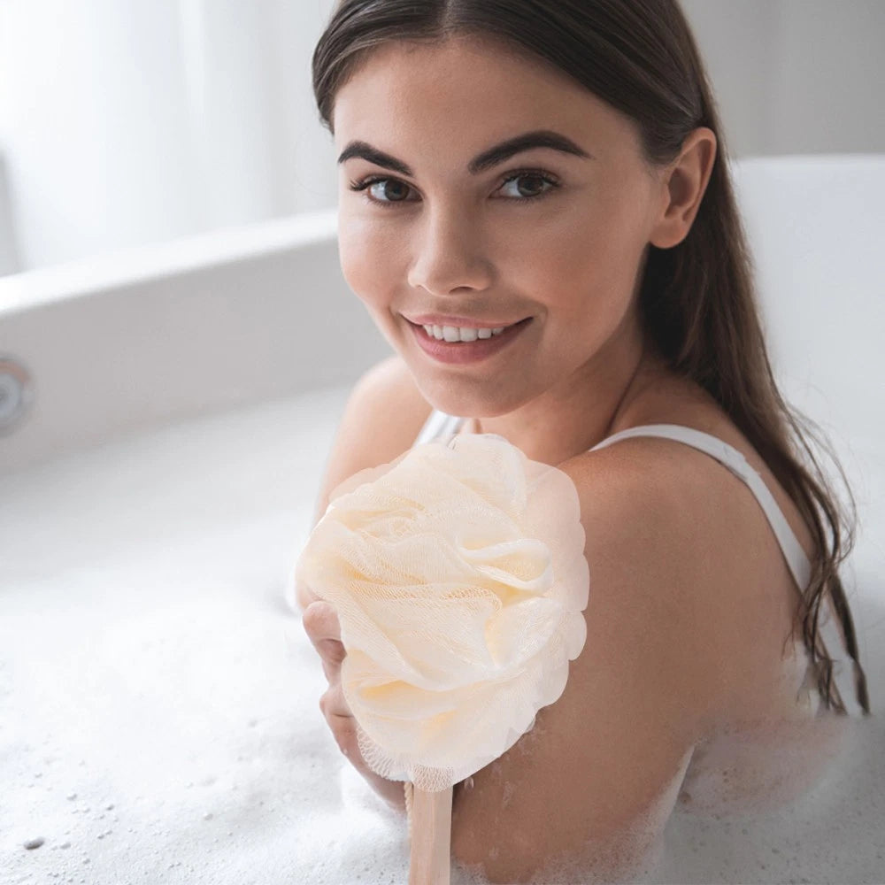 Long Handle Bath Sponge Brush Exfoliating Loofah Scrubber for