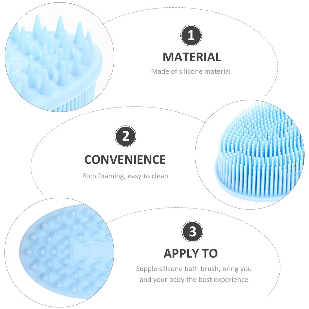 2 Pcs Bath Man Shower Scrubber Silicone Body with Handle