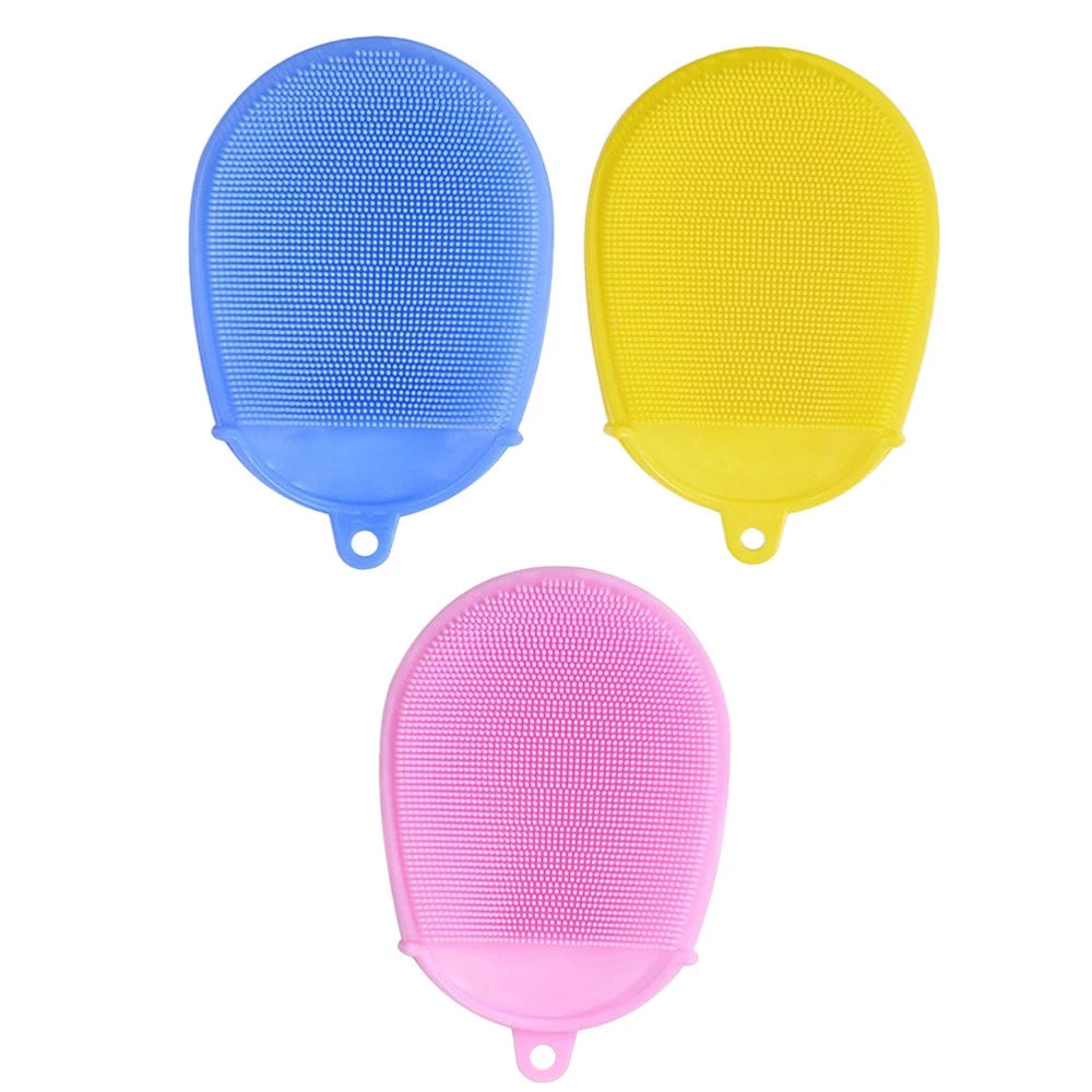 3 Pcs Baby Silicone Shower Brush Child Cleaning Tools Skin Cleaner