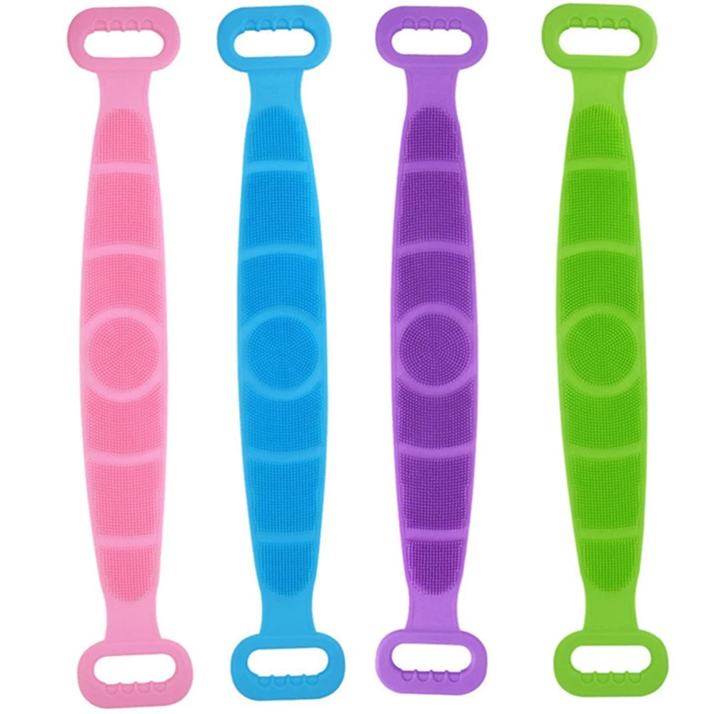 Bath Brush Body Exfoliating Tool Back Scrubbing Silicone Scrubber
