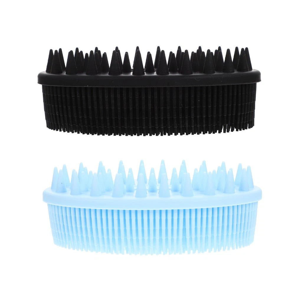 2 Pcs Bath Man Shower Scrubber Silicone Body with Handle