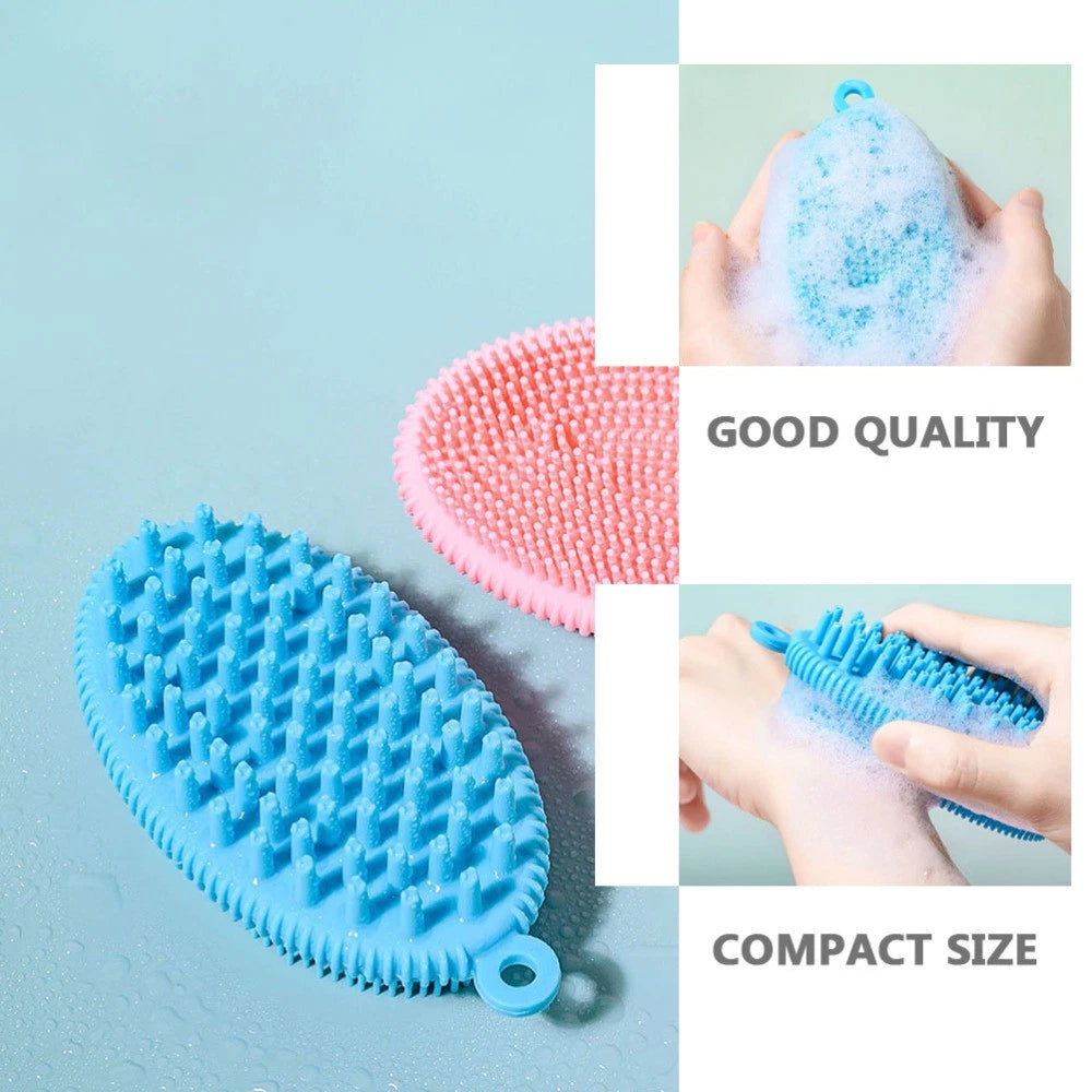 Bath Brush Man Body Exfoliator Hand Held Silicone Scrubber Cleaner