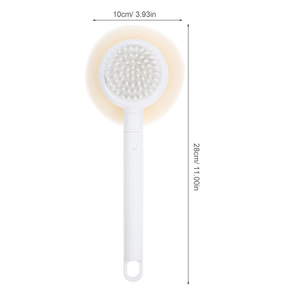 Bath Brush Sponge Back Scrubber with Handle Adaptive Shower Brushes