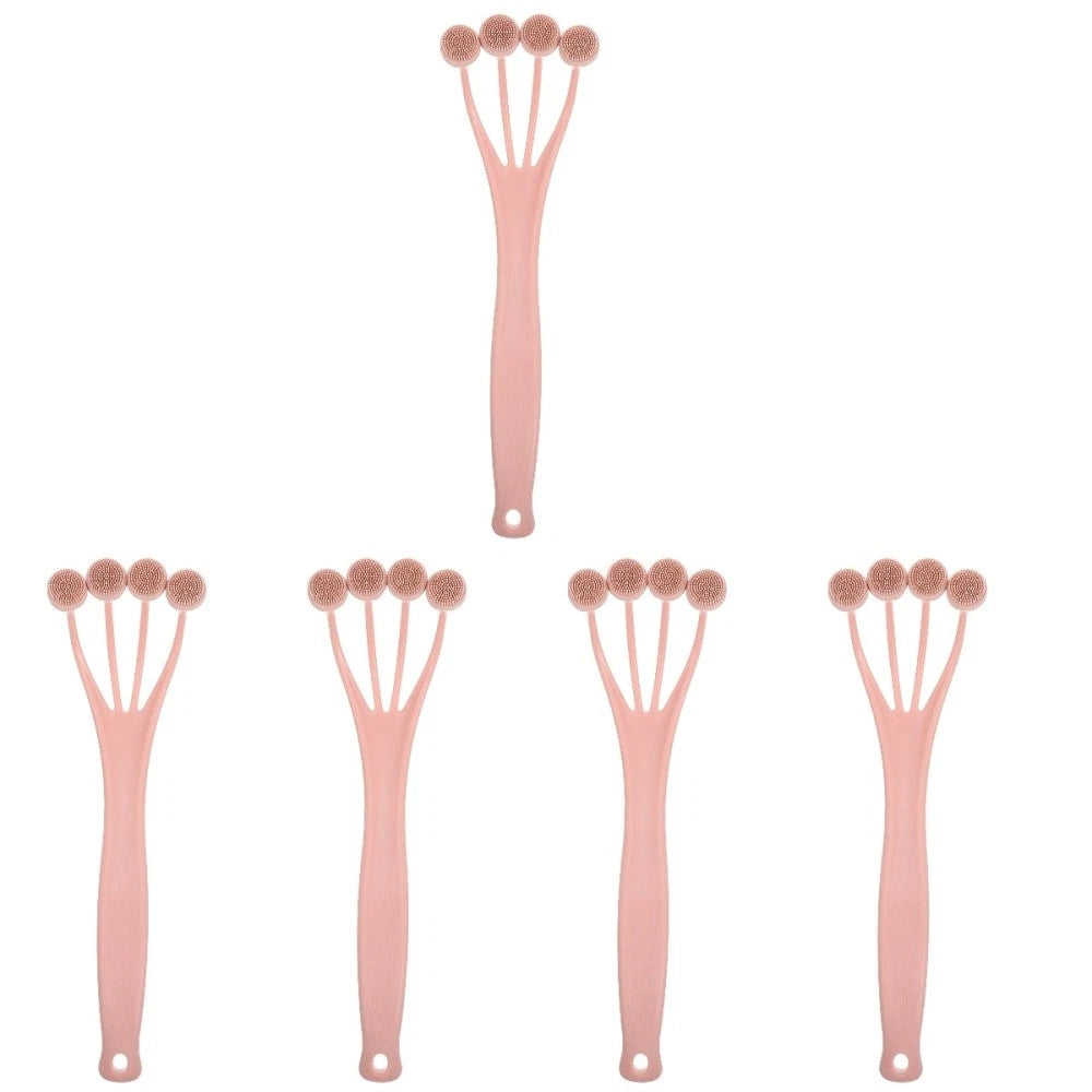 5 Pieces Exfoliating Bath Brush Shower Back Scrubber Long Handle for Body