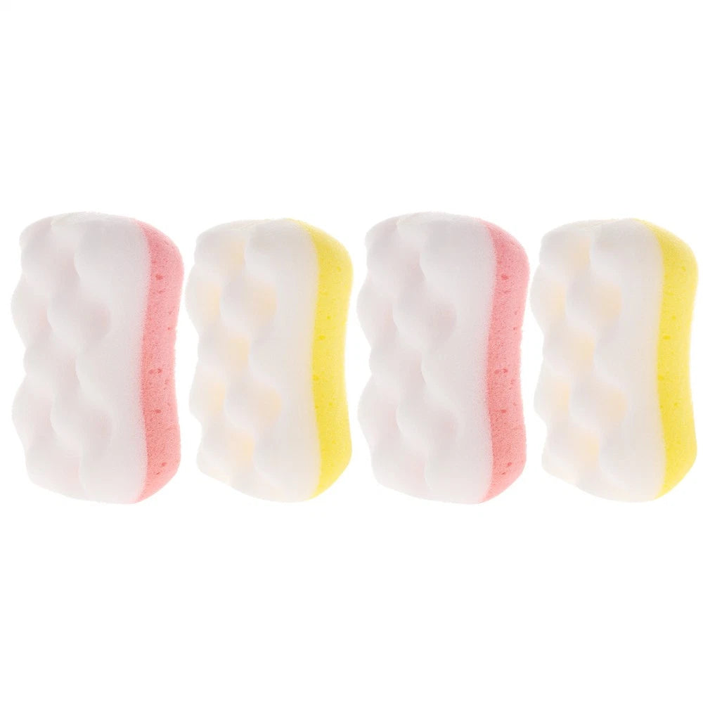 4Pcs Shower Bath Sponges Exfoliating Brushes for Skin Care Random Color