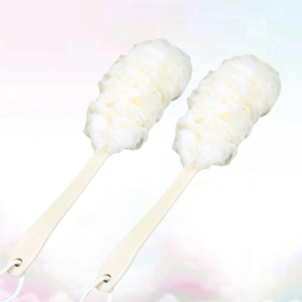 2 Pcs Rub The Back Bath Flowers Men Scrubber Shower Brush Loofah for Adults