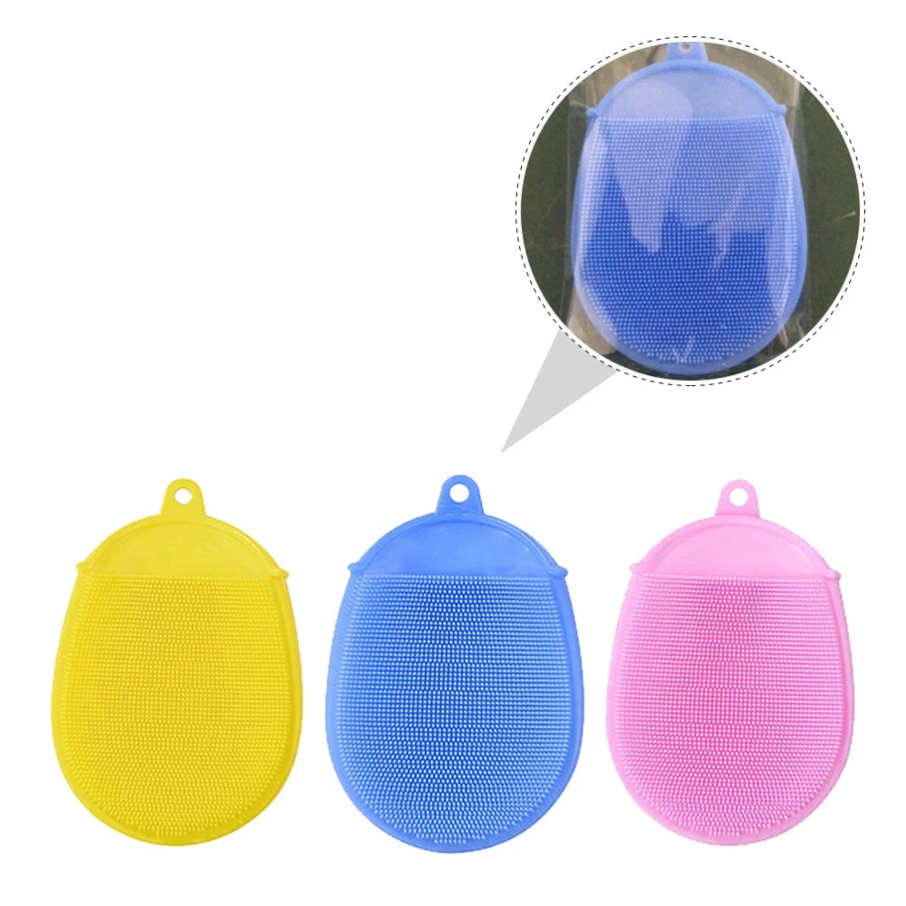 3 Pcs Baby Silicone Shower Brush Child Cleaning Tools Skin Cleaner