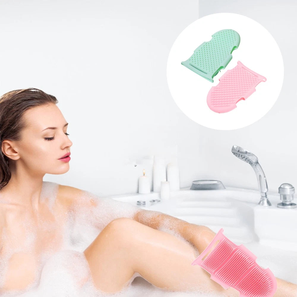 2 Pcs Bath Brush Child Soft Silicone Body Scrubber Portable Loofah