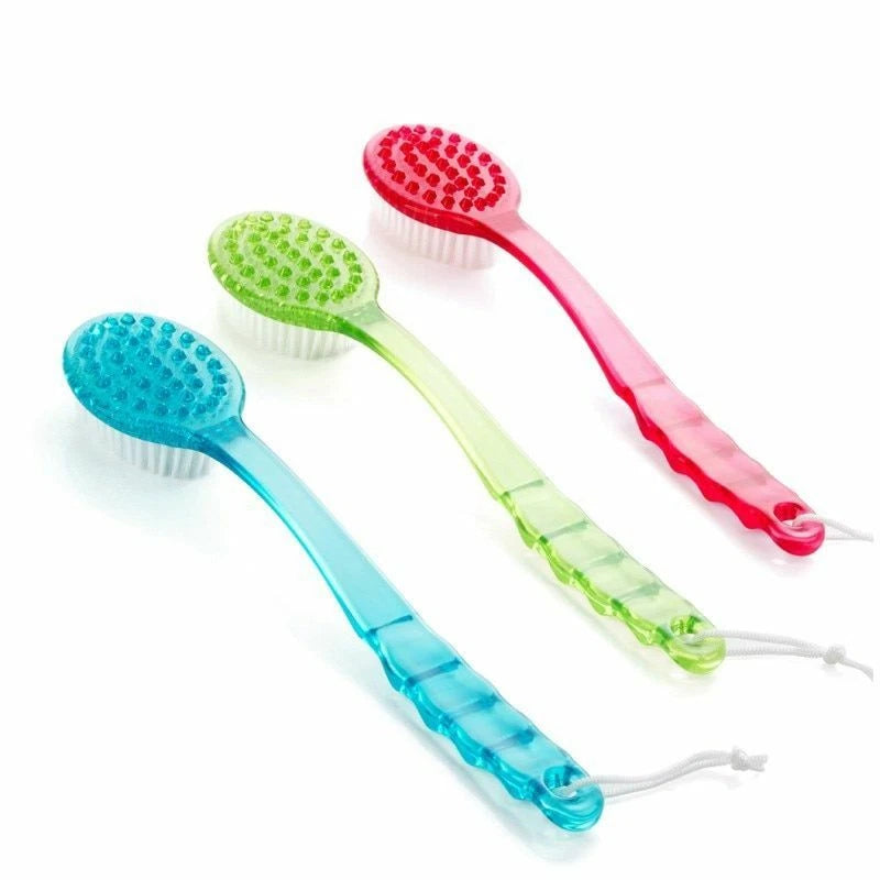 Bath Brush Back Body Shower Sponge Scrubber Handle For Exfoliating Skin Massager