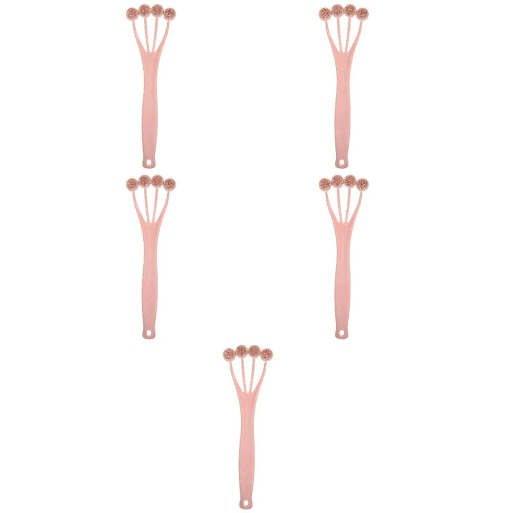 5 Pieces Exfoliating Bath Brush Shower Back Scrubber Long Handle for Body