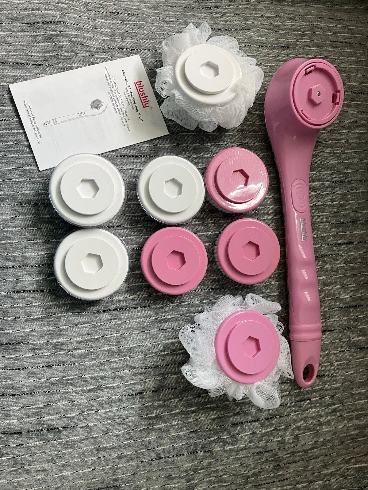 Blushly Cleansing & Exfoliating Body Brush With 8 Brush Heads