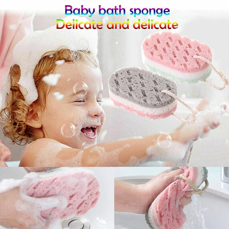 Baby Kids Shower Bath Sponge Rub Clean Bath Brush Skin Body Wash Scrubber