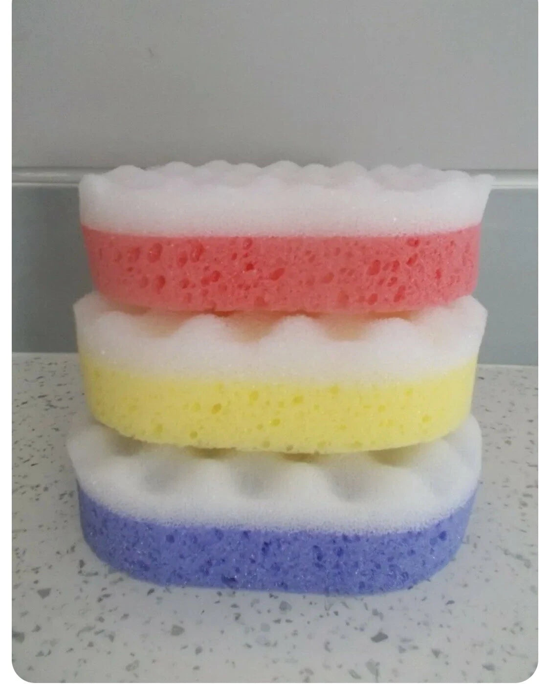 3 Pack Soft Oval Massage Exfoliating Bath Shower Sponge assorted colour Cheap UK