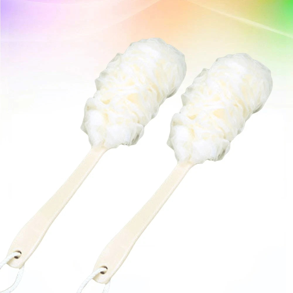 2 Pcs Rub The Back Bath Flowers Men Scrubber Shower Brush Loofah for Adults