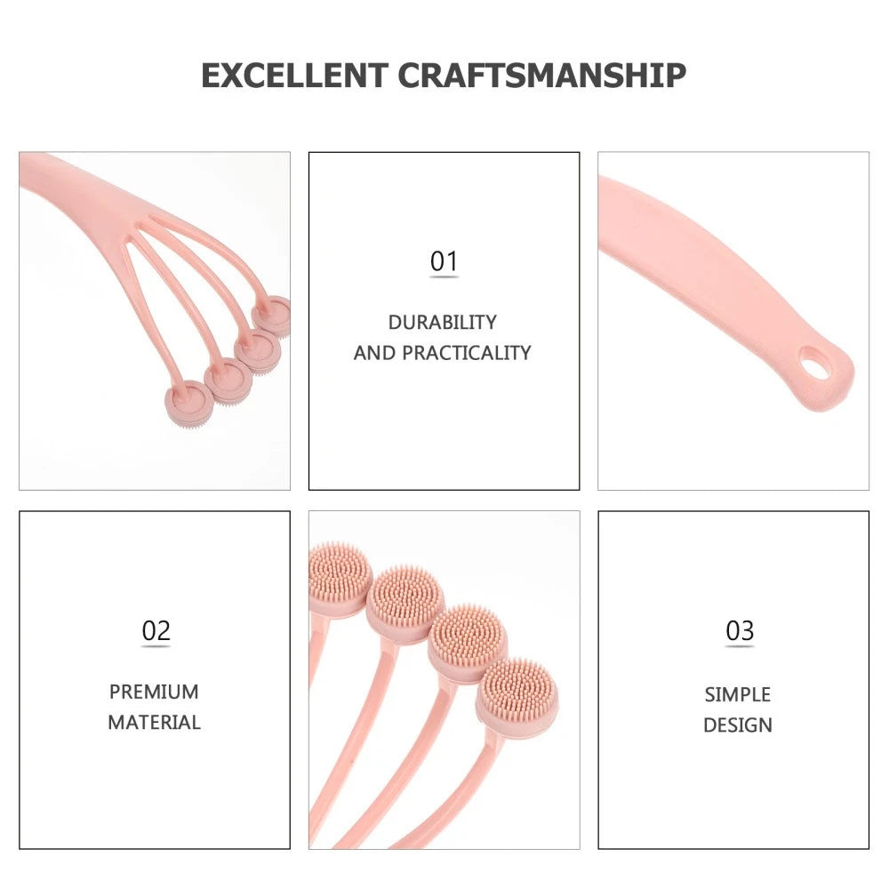 2 Pack Exfoliating Bath Brush Shower Back Scrubber Bathing for Body