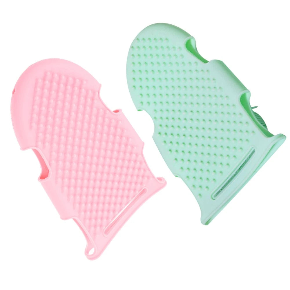 2 Pcs Bath Brush Child Soft Silicone Body Scrubber Portable Loofah