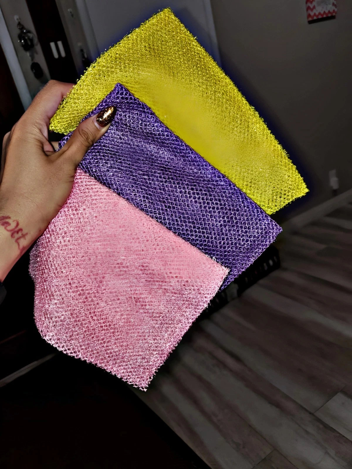 3Pcs African Exfoliating Net Sponge Long Bath Scrubber Deep Body Cleaning Tool