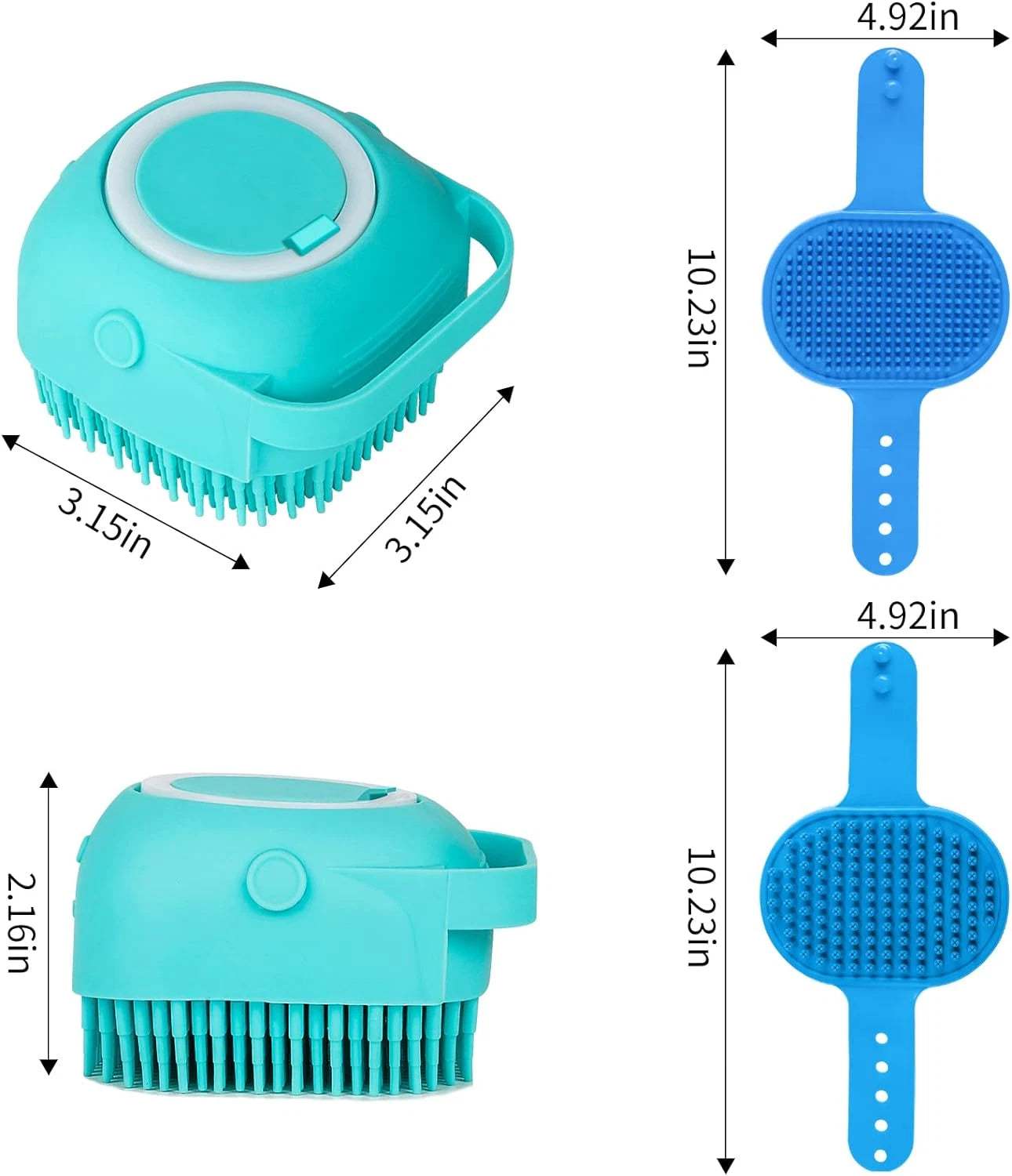 6PCS Dog Bath Brush & Dog Toothbrush | Adjustable Handle Shampoo Brush & Scrubbe