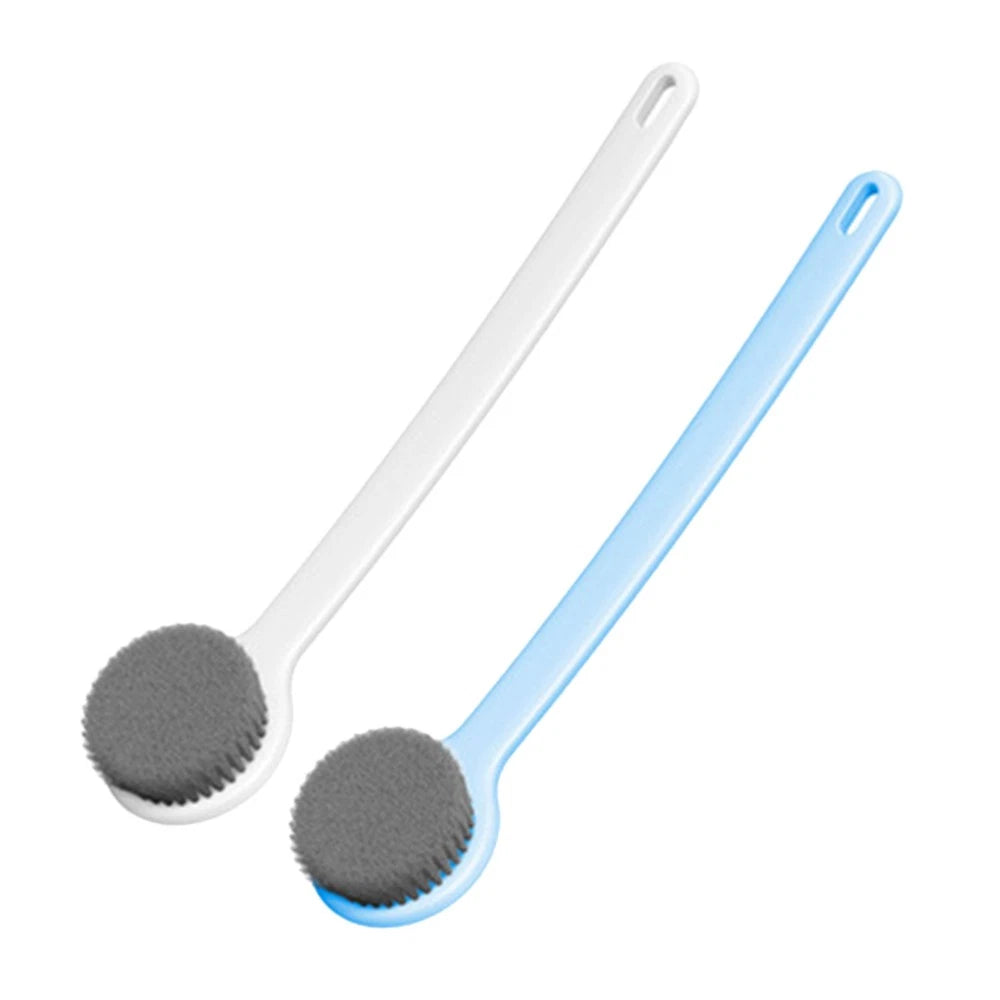 2 Pcs Bath Brush Shower Scrubber for Body Long-handled Back Cleaning Scrubbers
