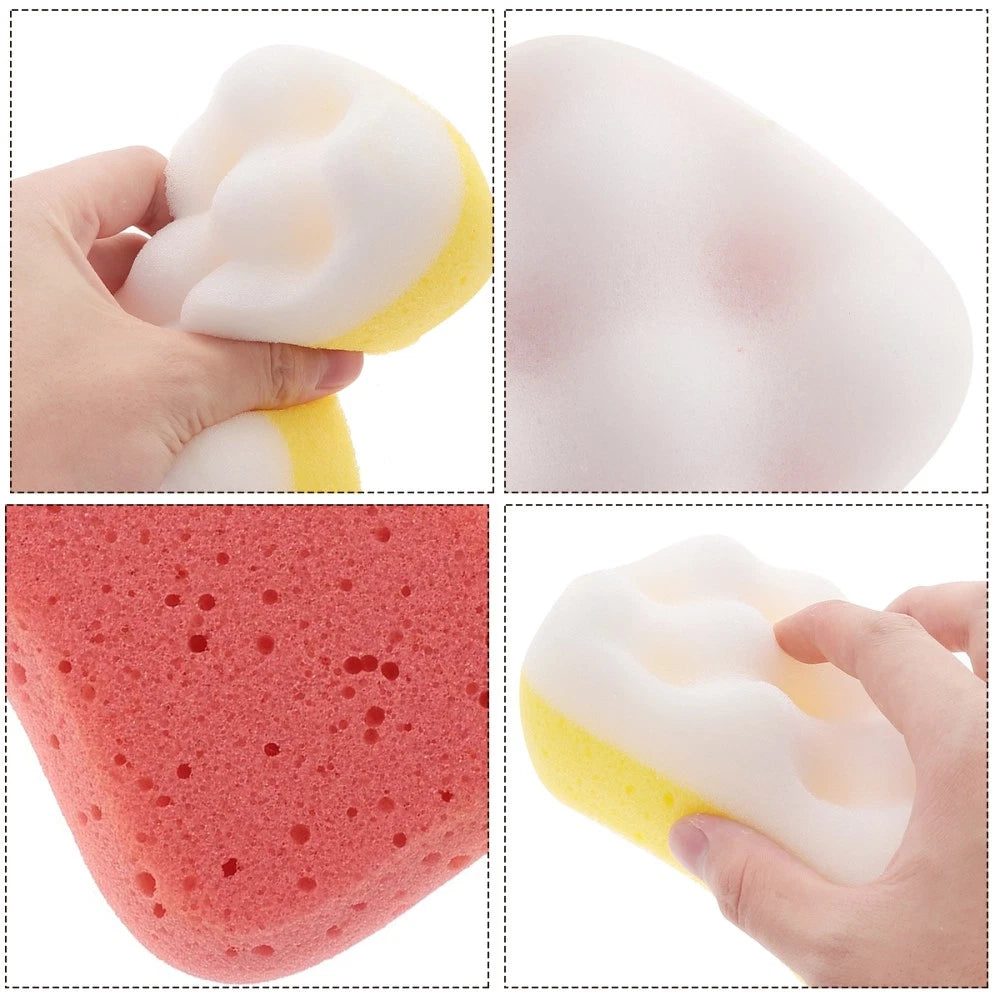4Pcs Shower Bath Sponges Exfoliating Brushes for Skin Care Random Color