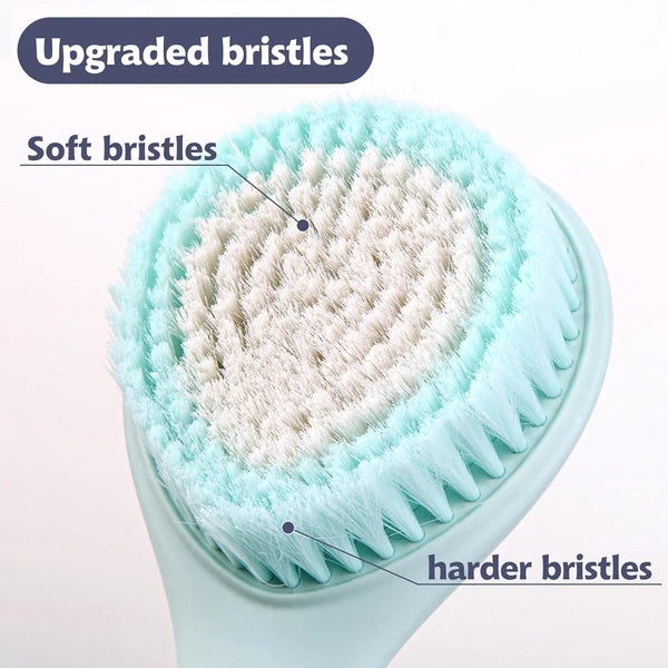 Back Scrubber for Shower - Long Handle Bath Brush 16.4 inches with Soft Brist...
