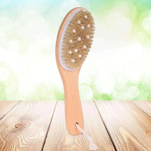 Body Brush Scrub Wood Back Shower Exfoliator Scrubber Dry Skin for