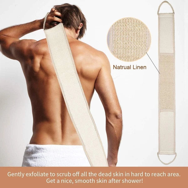 Bath Body Dry Brush Shower Back Scrubber - 100% Nature Boar Bristles Scrub Brush