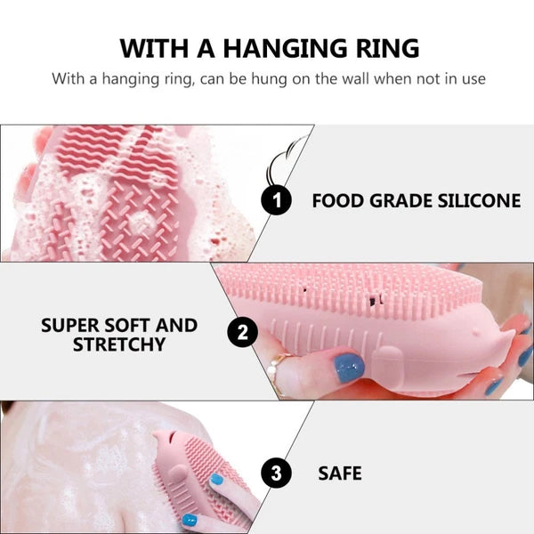Bath Brush Body Silicone Scrubber Shower Child Portable Bathroom for Bathing