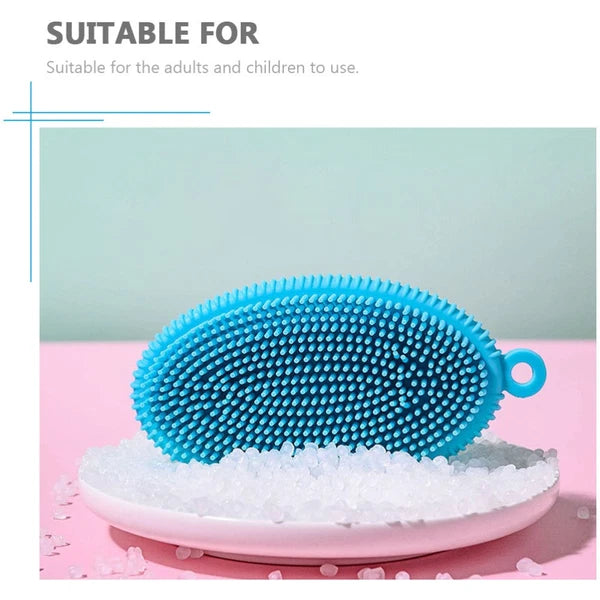 Bath Brush Man Body Exfoliator Hand Held Silicone Scrubber Cleaner