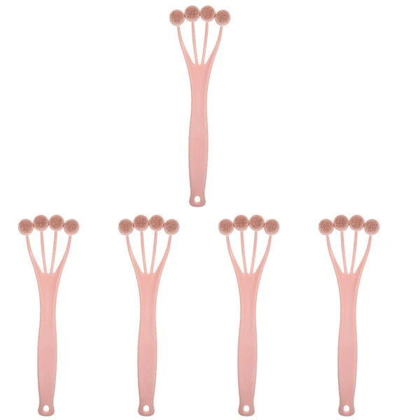 5 Pieces Exfoliating Bath Brush Shower Back Scrubber Long Handle for Body