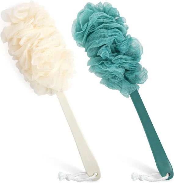 2Pack Back Scrubber for Shower Loofah with Long Handle, Shower Brush for Body, 1