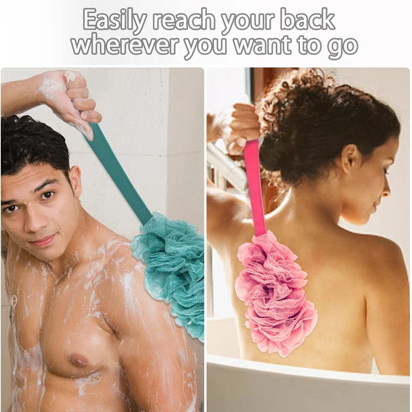 2 Pack Body Brush Back Scrubber for Shower Bath Back Scrubber with Soft Loofah
