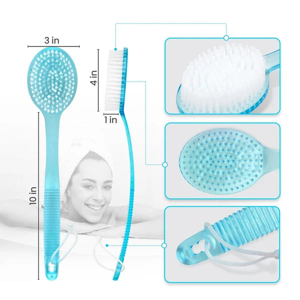 Bath Brush with Bristles Long Handle for Exfoliating Back Body and Feet Bath ...