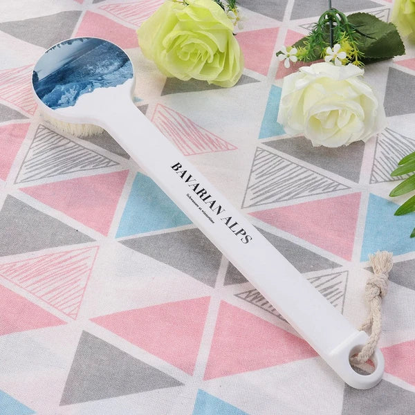 Bath Brush Exfoliating Back Scrubber for Shower Printed Long Handle