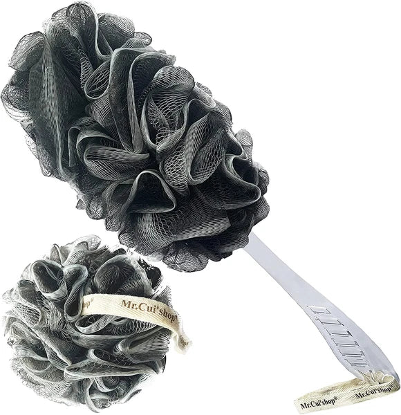 2 Pcs/Set Charcoal Exfoliating Loofah Bath Back Brush on a Stick - Long Handle