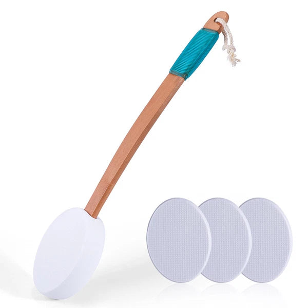 Body Brush Shower Scrubber Lotion Applicator Sponge Bath Back Brush Long Handle