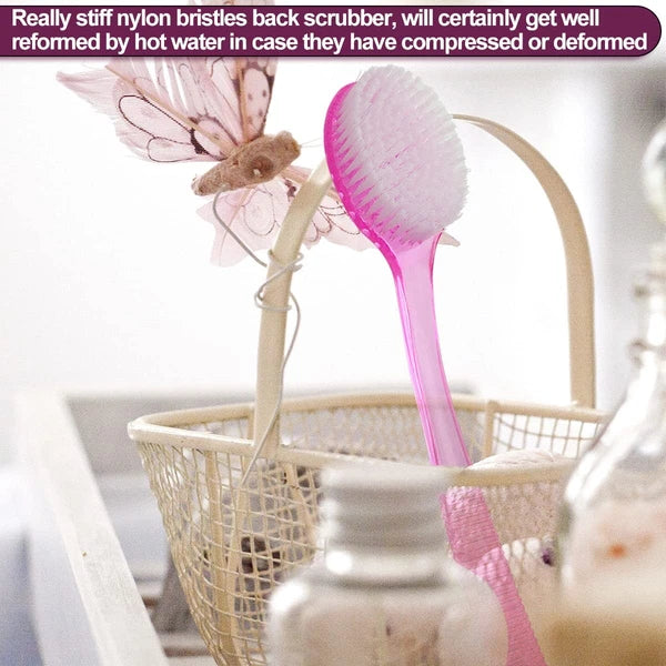 Back Bath Brush - Curved Long Handle Shower Brush with Medium Stiff Bristles ...