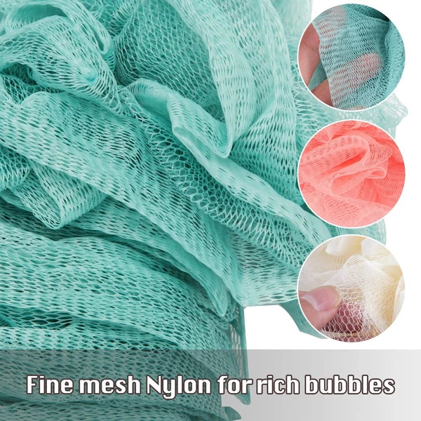 2Pack Back Scrubber for Shower Dual-Sided Loofah on a Stick as Shower Brush E