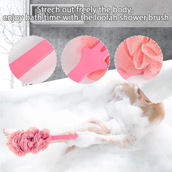2 Pack Body Brush Back Scrubber for Shower Bath Back Scrubber with Soft Loofah