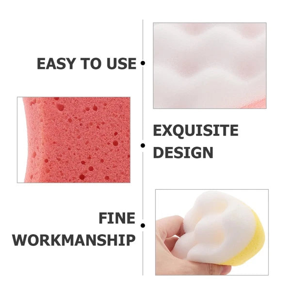 4Pcs Shower Bath Sponges Exfoliating Brushes for Skin Care Random Color
