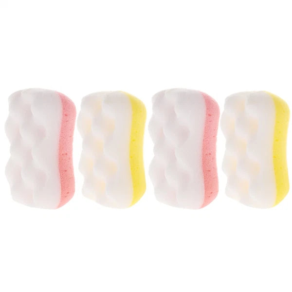 4Pcs Shower Bath Sponges Exfoliating Brushes for Skin Care Random Color
