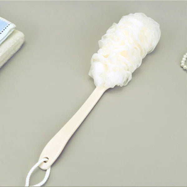 2 Pcs Rub The Back Bath Flowers Body Scrubber with Extending Handle Brush