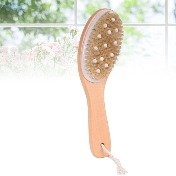 Body Brush Scrub Wood Back Shower Exfoliator Scrubber Dry Skin for