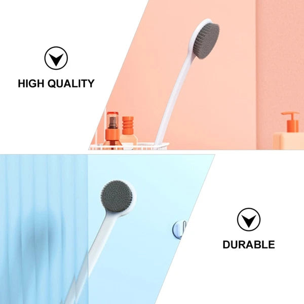 2 Pcs Bath Brush Shower Scrubber for Body Long-handled Back Cleaning Scrubbers