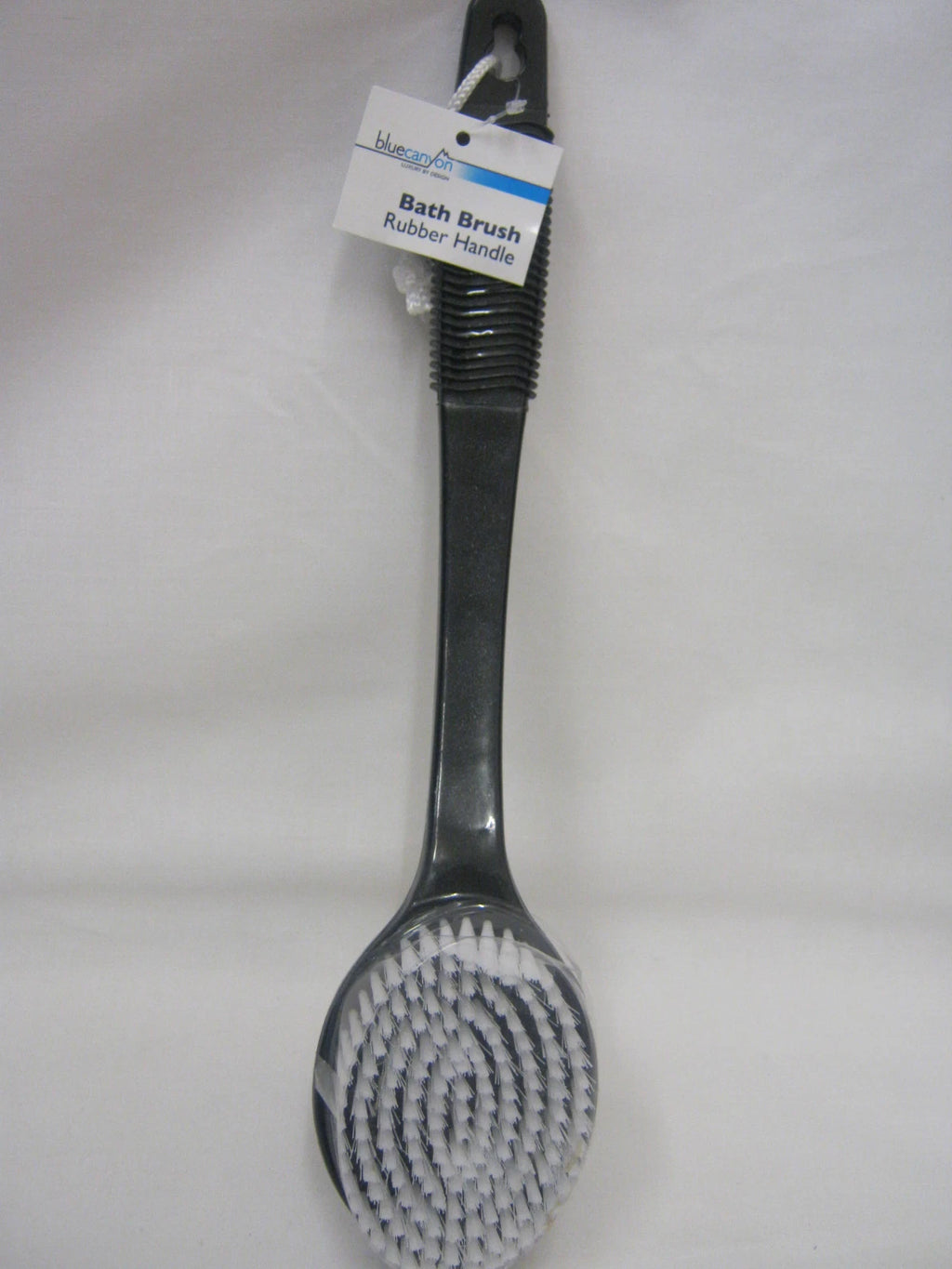 Blue Canyon Black Plastic Bath Brush Nylon Bristles Rubber Handle BA16307