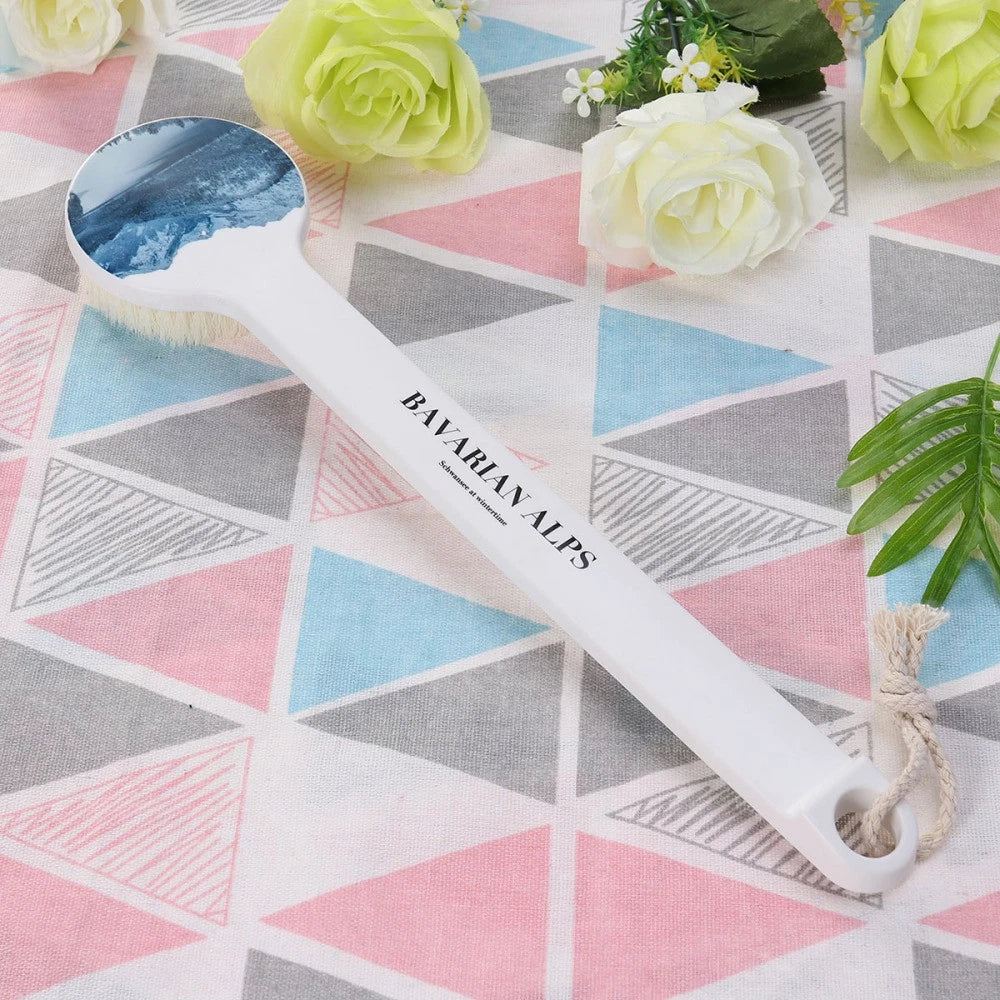 Bath Brush Exfoliating Back Scrubber for Shower Printed Long Handle