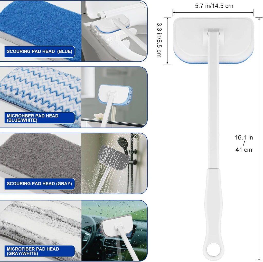 Scrub Brush for Shower,4-In-1 Cleaning Brushes with 4 Different Function Cleanin