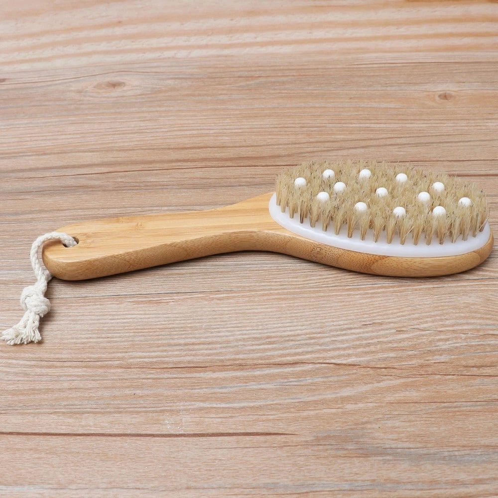 Soft Bead Massage Brush Body Shower Scrubber Long Handle Bath with