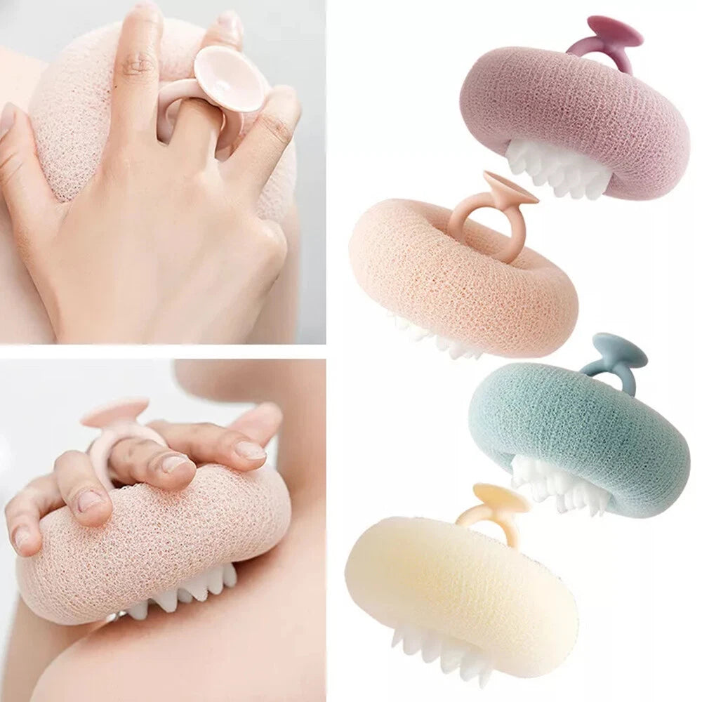 Sunflower Bath Puff Ball Super Soft Shower Exfoliating Towel with Suction Cup