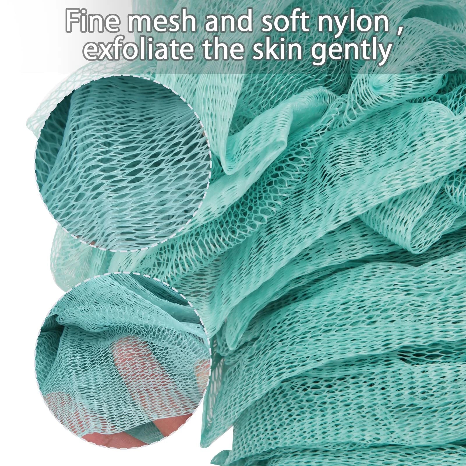 2 Pack Body Brush Back Scrubber for Shower Bath Back Scrubber with Soft Loofah